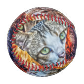 Farbige Katzenkollage Baseball (Vorderseite Links)