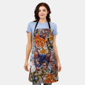 Farbige Katzenkollage Schürze (Getragen)