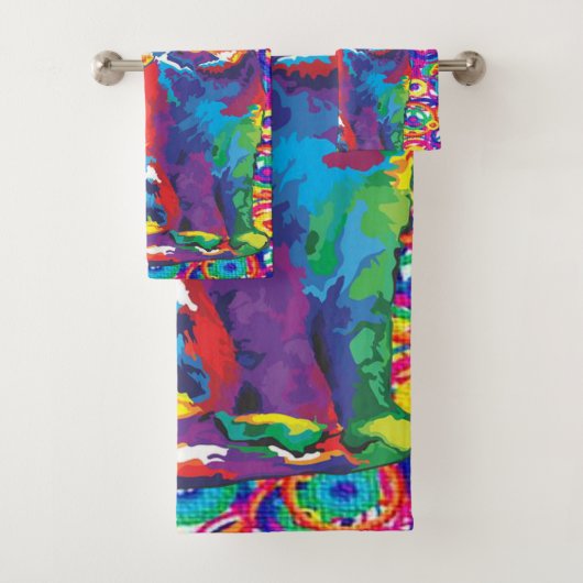 Farbige Katzenküche Badezimmer Handtuch Sets (Insitu)