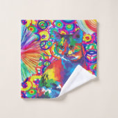 Farbige Katzenküche Badezimmer Handtuch Sets (Waschlappen)