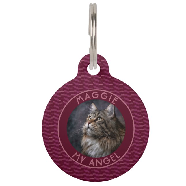 Farbige Katzenmutter-Geschenk Herringbone Haustiermarke (Vorderseite)