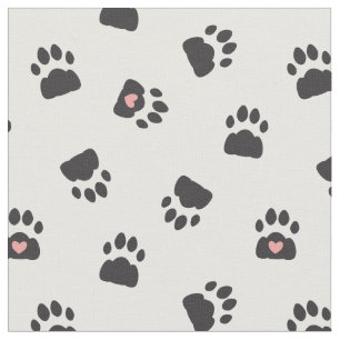 Farbige Katzenpaw-Drucke Schwarz-Rosa-Muster Stoff