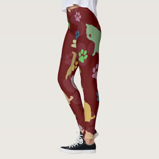 Farbige Katzenpaw-Muster Leggings (Links)
