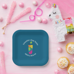 Farbige Kawaii Süße Joghurt Smoothies Fruchtsaft Pappteller