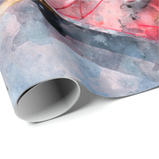 Farbige Kayak Wasserfarbe Geschenkpapier (Rolleneckpunkt)