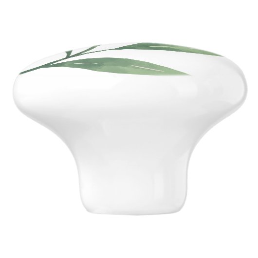 Farbige Keramik Knöpfe Blatt Keramikknauf (Seitenansicht)