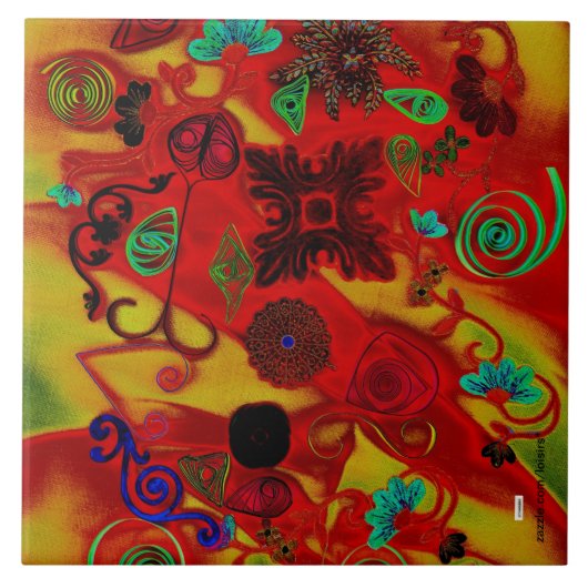 Farbige Keramik Tile Fliese (Vorderseite)