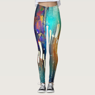 Farbige Kerzenhalter abstrakte Malerei Leggings