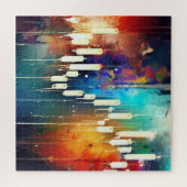 Farbige Kerzenhalter abstrakte Malerei Puzzle (Horizontal)