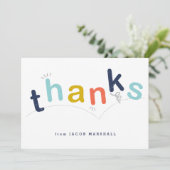 Farbige Kids-Regenbogenart Dankeskarte (Stehend Vorderseite)