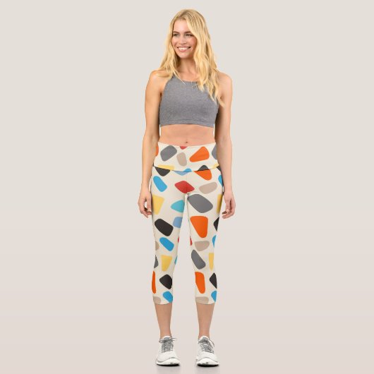 Farbige Kies Capri Leggings (Vorderseite)