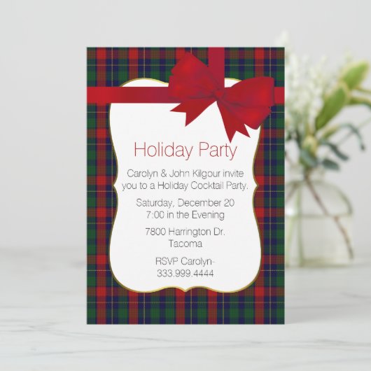 Farbige Kilgour Tartan Karierte Custom Holiday Par Einladung (Stehend Vorderseite)