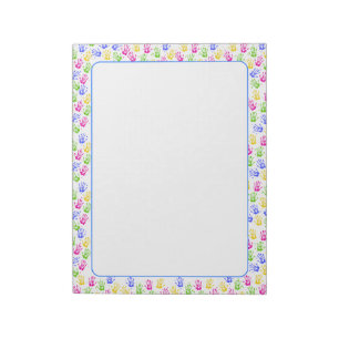 Farbige Kinder Hand drucken Notizblock