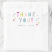 Farbige Kinder Vielen Dank Rechteckiger Aufkleber (Tasche)