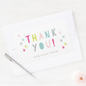 Farbige Kinder Vielen Dank Rechteckiger Aufkleber (Umschlag)