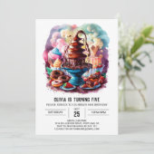 Farbige Kinderschokolade zum Geburtstag Einladung (Stehend Vorderseite)