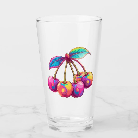 Farbige Kirschen Glas (Vorderseite)