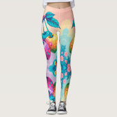 Farbige Kirschen Leggings (Vorderseite)