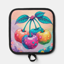 Farbige Kirschen Topflappen