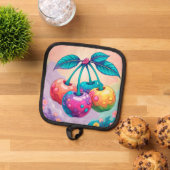 Farbige Kirschen Topflappen (Oben Unten)