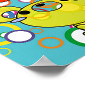 Farbige Kittys auf Circles Canvas Print Poster (Ecke)