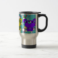 Farbige Kittys auf Rädern Aluminium Travel Mug
