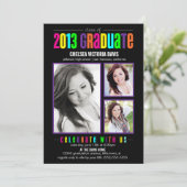 Farbige Klasse des Graduate Foto 2013 Einladung (Stehend Vorderseite)