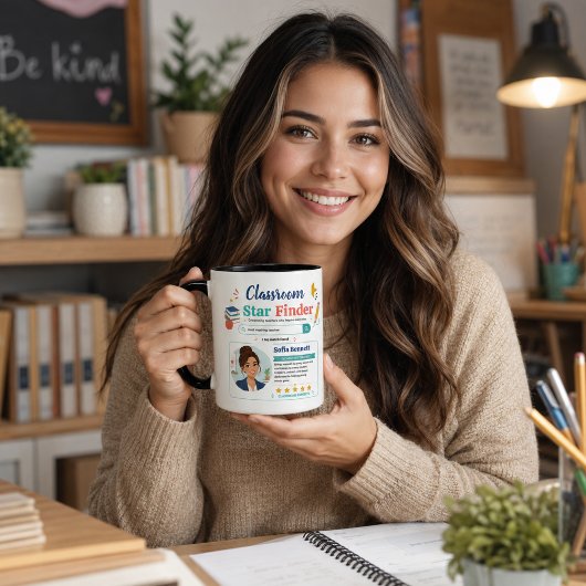 Farbige Klassenzimmer-Star-Finder-Lehrer-Design Tasse