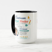 Farbige Klassenzimmer-Star-Finder-Lehrer-Design Tasse (Vorderseite Links)