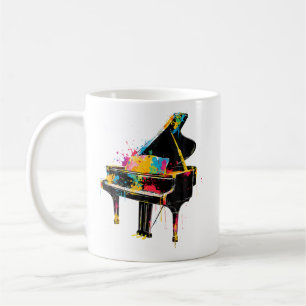 Farbige Klaviermusik Pianist Kaffeetasse