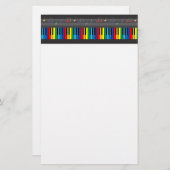 Farbige Klaviertastatur Briefpapier (Vorne/Hinten)