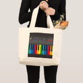 Farbige Klaviertastatur Jumbo Stoffbeutel (Vorderseite (Produkt))