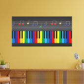 Farbige Klaviertastatur Leinwanddruck (Insitu (Wohnzimmer))