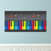 Farbige Klaviertastatur Leinwanddruck (Insitu (Holzboden))