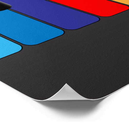 Farbige Klaviertastatur Poster (Ecke)