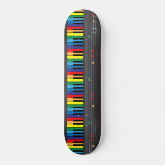 Farbige Klaviertastatur Skateboard (Vorderseite)