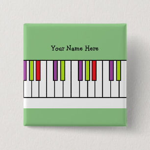 Farbige Klaviertasten Musik Kinder Personalisierte Button