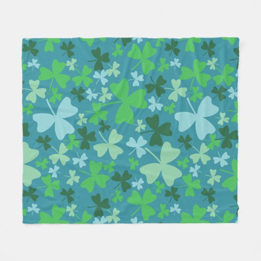 Farbige Kleeblätter Fleecedecke (Vorderseite (Horizontal))