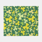 Farbige Kleeblätter Fleecedecke (Vorderseite (Horizontal))