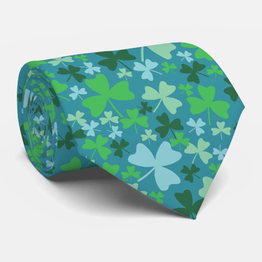 Farbige Kleeblätter Krawatte (Gerollt)