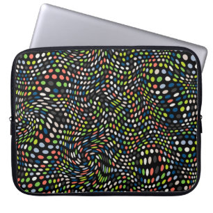 Farbige kleine Punkte Hintergrund. Kreise winken. Laptopschutzhülle