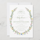 Farbige kleine Wildblume Babydusche Einladung (Vorderseite)