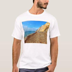 Farbige Klippen und Strand in Alum Bay T-Shirt