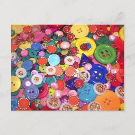 Farbige Knöpfe Collage Postkarte (Vorderseite)
