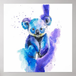 Farbige Koala-Bär-Aquarell-Kunst Poster
