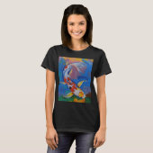 Farbige Koi-Fisch-Malerei T-Shirt (Vorne ganz)
