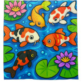 Farbige Koi-Fische Duschvorhang (Vorderseite)