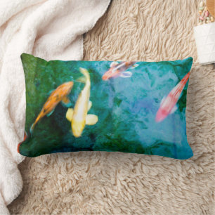 Farbige Koi-Fische Lendenkissen