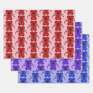 Farbige Kokette Corset Collection Geschenkpapier Set