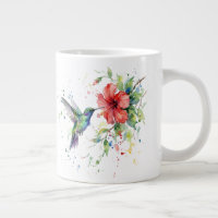 Farbige Kolibri-Wasserfarben-Blumen-Natur-Kunst